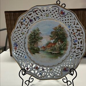 Decorative Porcelain Plate with Scenic Design